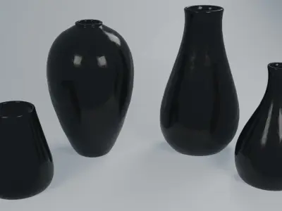 Set of Vases Free low-poly 3D model