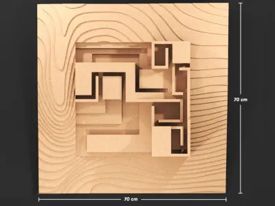 Cardboard Architectural Model 3D model