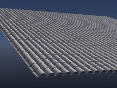 Terracotta roof tiles 25O18 3D model