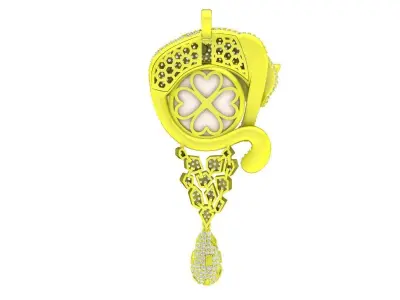 A7844 Luxury Diamond and Pearl Jaguar Pendant 3D Model 3D print model