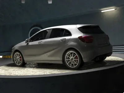 Mercedes A class w176 and garage 3D model