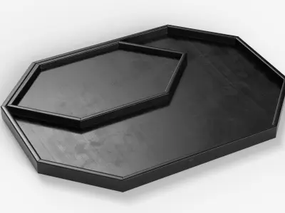 Serving Tray Low-poly 3D model