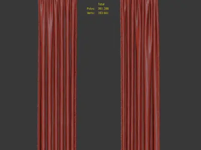 Curtains with fringes 3D model