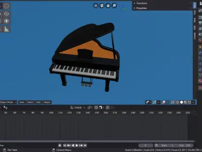 Cartoon Piano Low-poly 3D model
