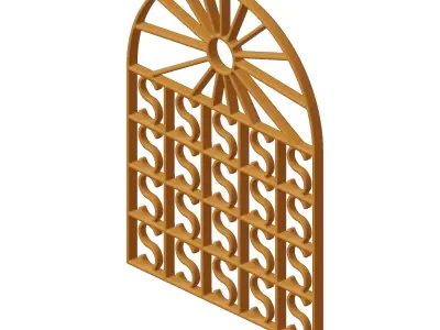 Plastic Premium Arch Window Grill Toy 3D model