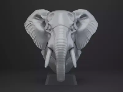 Elephant Bust - Animal Figurine 3D print model