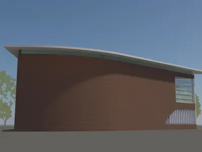 Office with wall facade 3D model