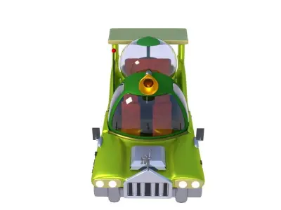 Low-Poly Car Homer Simpson 3D Blender Rigged Cartoon 3D model