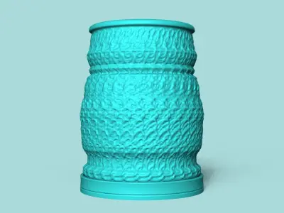 Vase 10 with Plate - Simple Plant Pot - Home Decor 3D print model