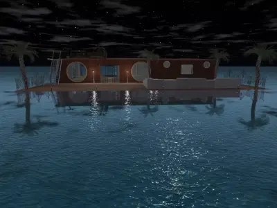 house on the water Low-poly 3D model