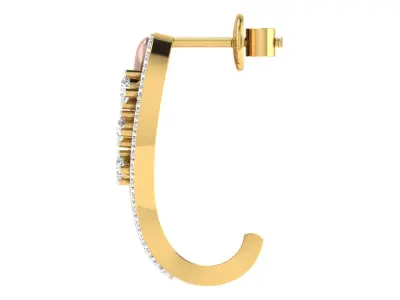 Solitaire Women Drop Earring 3dm STL OBJ FBX Render Details 3D print model 9