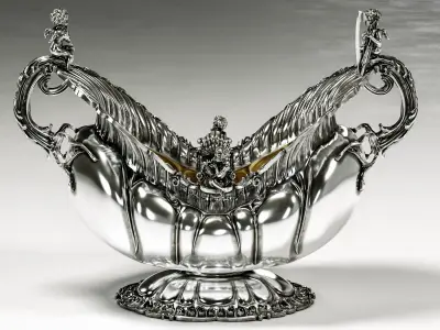 Classical Vase Bowl  with Cupid High-Poly 3d Print 3D print model