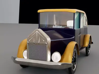 vintage classic car Low-poly 3D model