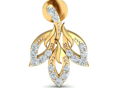 Women Solitaire Earring 3DM STL OBJ FBX Render Details 3D print model