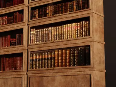 OLD Closet for books Low-poly 3D model