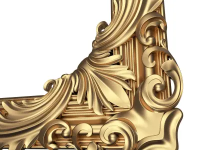Corner Carved Plaster Molding Decoration 08 Low-poly 3D model