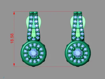 Women Earrings 3DM STL Womens Earring Renders 3D print models   3D print model 10