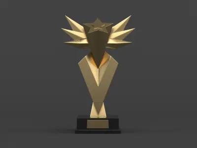 Gold Trophy Cups 3D model shop