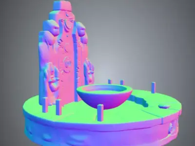Stone Altar Free low-poly 3D model