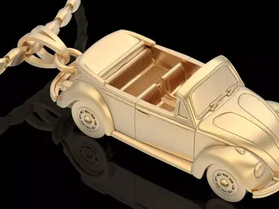 Car pendant  gold  silver printable jewelry 3D model 3D print model purchase