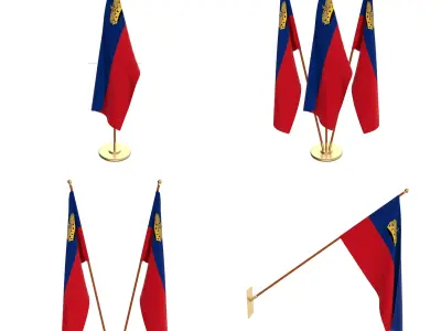 Liechtenstein Flag Pack 3D model