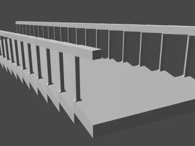 Stairs and staircases - Spiral curved etc - Architecture Set 2 Low-poly 3D model