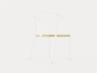 Elysia Dining Chair Steel Low-poly 3D model