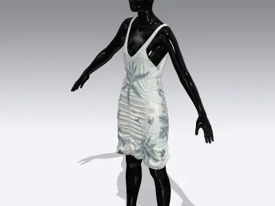 Woman Cloth Dress Low-poly 3D model