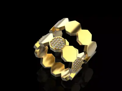 Bee Honeycomb ring model 253 3D print model
