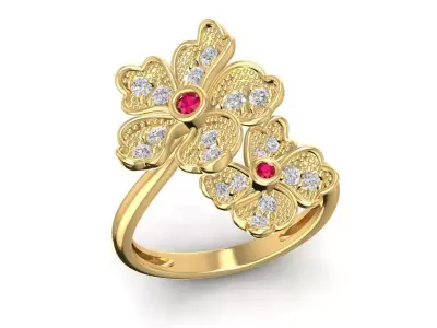 Luxury Floral Cluster Diamond Women Ring 3264 1685 3D print model