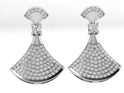 Unique Diamond Earring 4176 3D print model