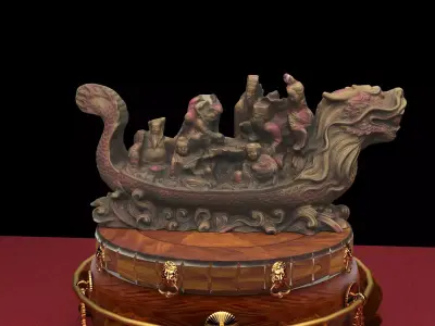 Chinese dragon boat  3D model