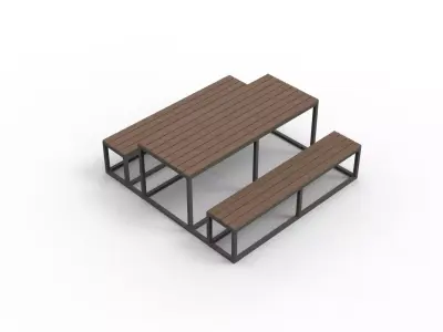 BENCH 05 Low-poly 3D model