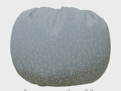 Cartoon-style Soft Puffin Ottoman Low-poly 3D model