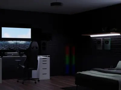 3d modern gaming room for blender 3D model