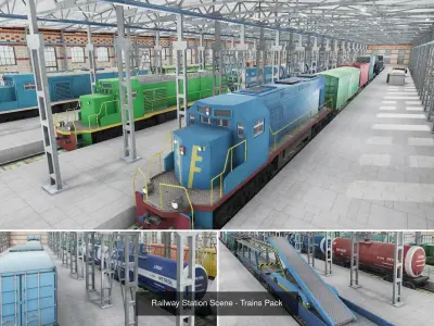 Railway Trains Collection 3D Model Pack