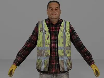 Worker Low-poly 3D model Low-poly 3D model