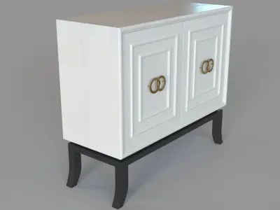 Decor Two Door Cabinet White 3D model