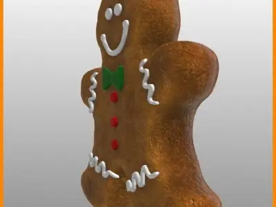 Gingerbread Man Low-poly 3D model