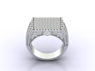 Print Ready STL 3DM  Gents Rings Diamond Men Ring  3D print model 241