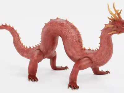 -Chinese Dragon - Realistic- Low-poly 3D model