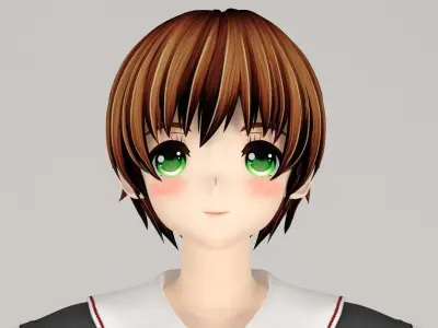 T pose nonriged model of Hinata anime girl  3D model