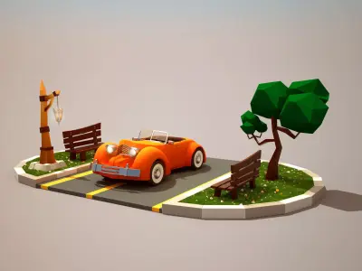 Cartoon Car  3D model