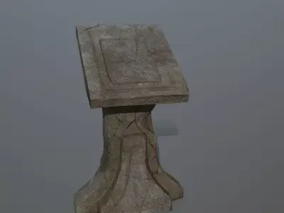 lectern stone table Low-poly 3D model