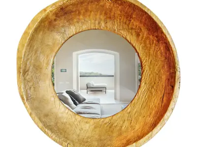 Old Javanese Teak Mirror 3D model