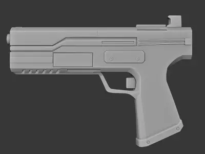 Low Poly Sci-Fi Laser Gun Free low-poly 3D model