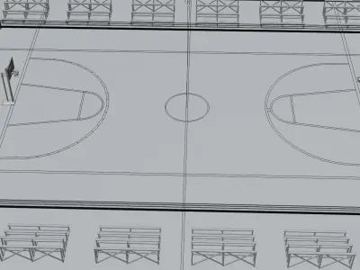 basketball court for school or college Free 3D model