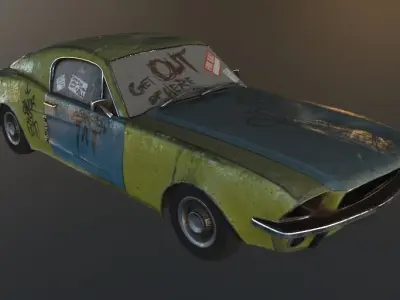 Forgotten Car Low-poly 3D model