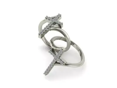 Diamond Cross Ring Free 3D print model