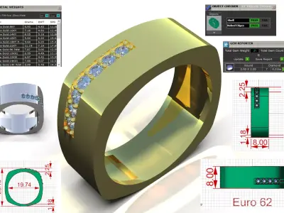 Stl 3dm men gold jewelry ring model mr0297 3D print model